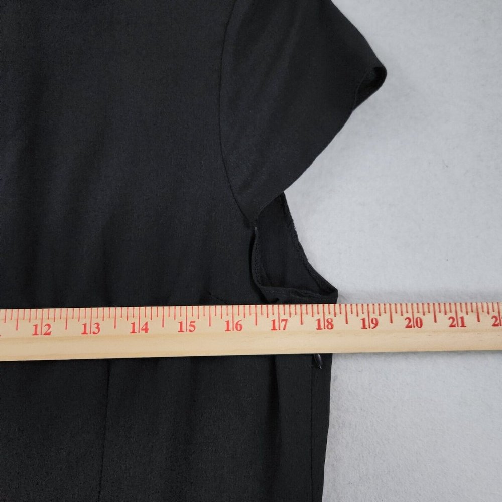 ASOS Dress Womens 10 Black Design A Line Keyhole Front Midi Tea High Neck NEW - Picture 7 of 15